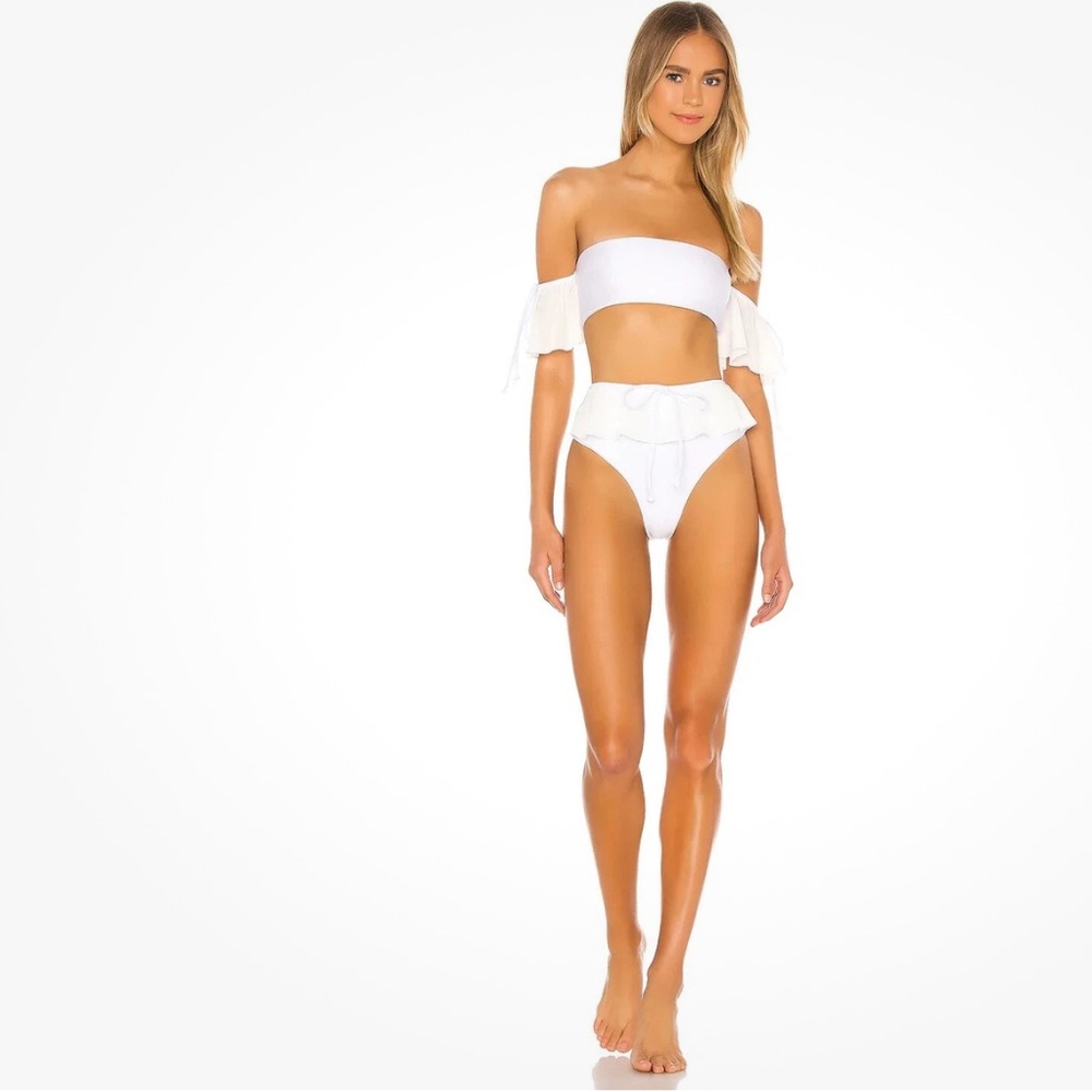 White  Bikini bottoms Tularosa high waisted